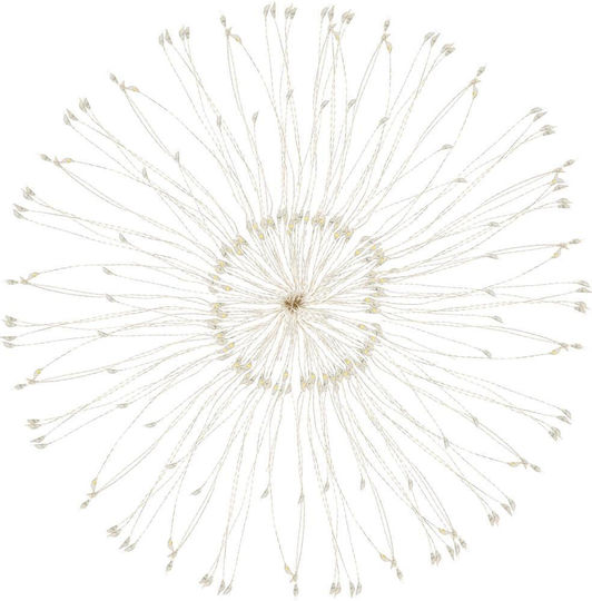 Star Decorative Light Installation 100 Leds 40cm Diameter Remote Control Yellow Lighting