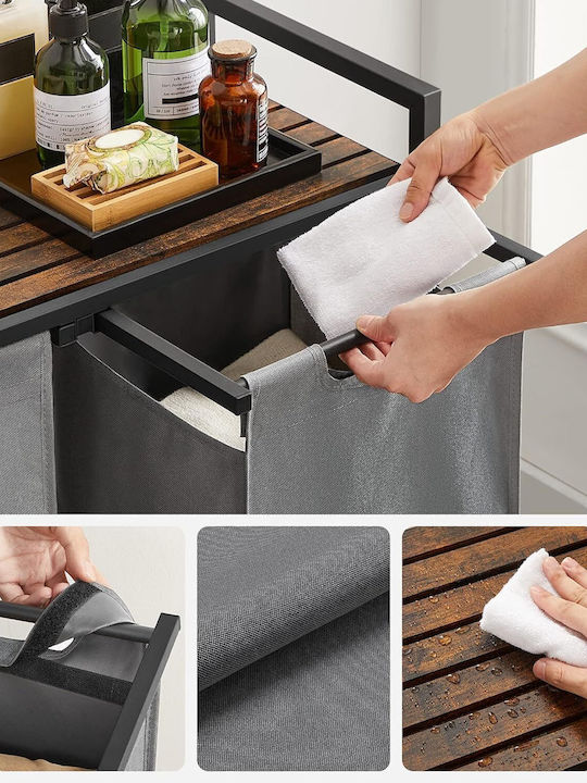 Vasagle Vasagle Stoff Wäschekorb 73lt 73x33x72cm Grau