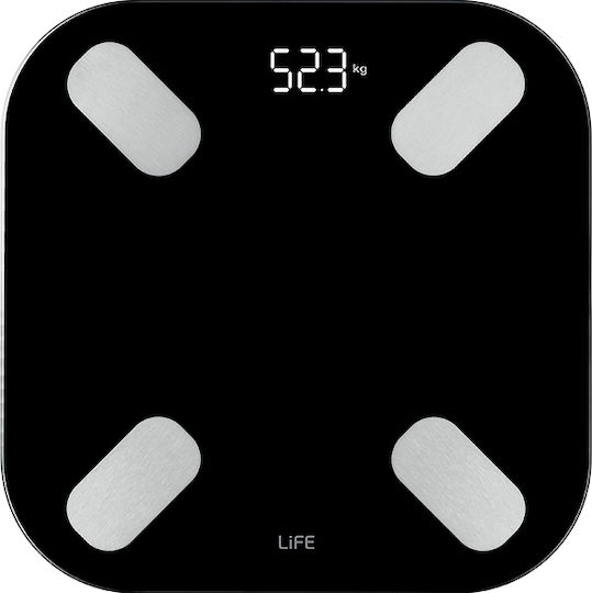 Life Fit Smart Bluetooth Tuya Smart Smart Ζυγαριά 180kg με Bluetooth Καφέ