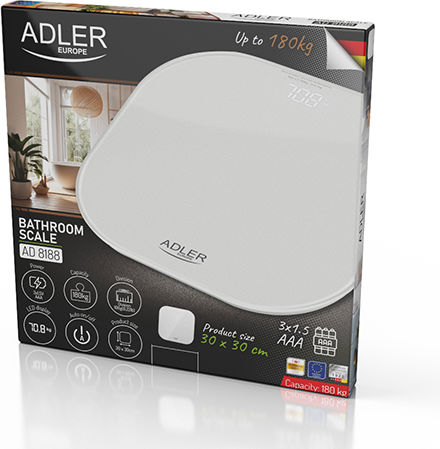 Adler Ψηφιακή Ζυγαριά 180kg Λευκή AD-8188