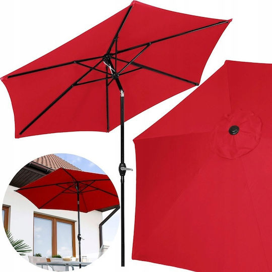 Umbrelă Rotundă Metalică Roșie Φ2.5m Umbrelă Rotundă Metalică Roșie Φ2.5m