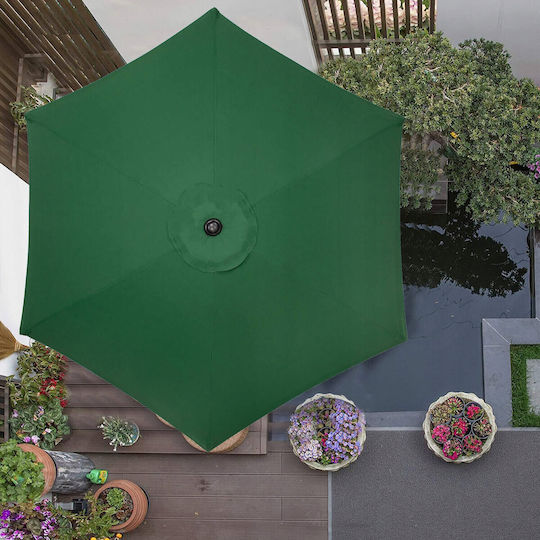 Round Green Metal Parasol Φ2.5m