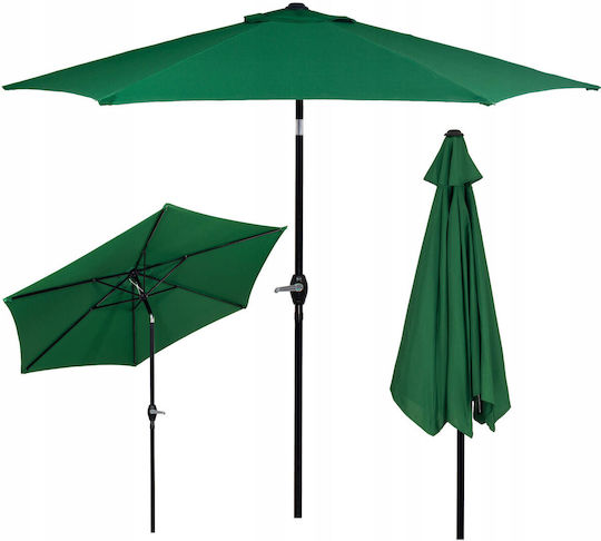 Round Green Metal Parasol Φ2.5m