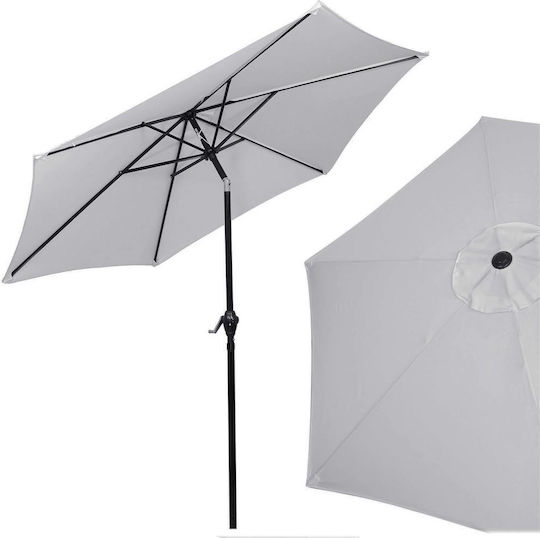 Runder Garten- und Terrassen-Sonnenschirm Metall Grau F2.6m