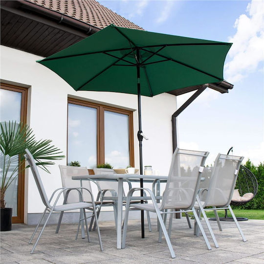 Round Green Metal Parasol Φ2.5m
