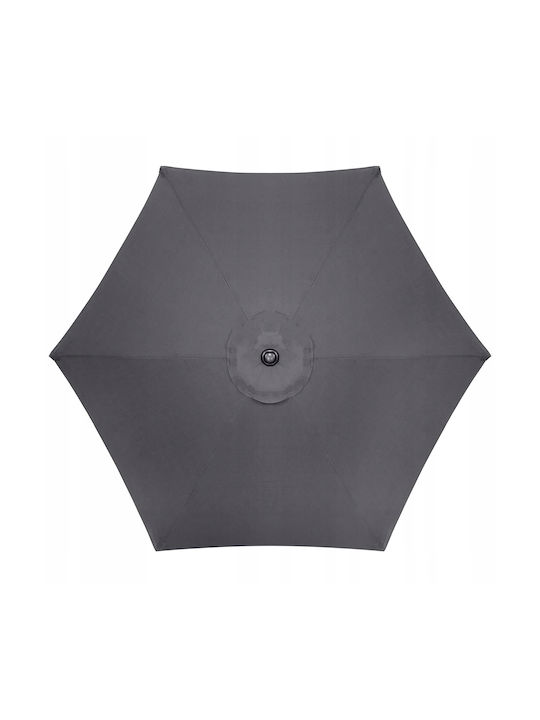 Umbrelă Rotundă Metalică Gri cu Bază de Susținere Φ2.6m