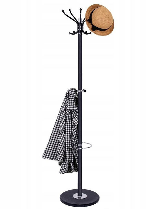 Metallic Coat Rack Black 37x37x176cm