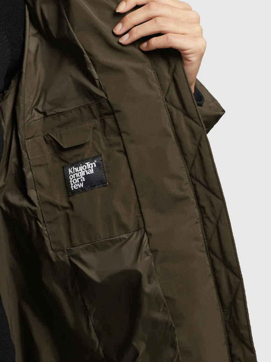 Κοντό Γυναικείο Puffer Μπουφάν για Χειμώνα Range Green, Khaki