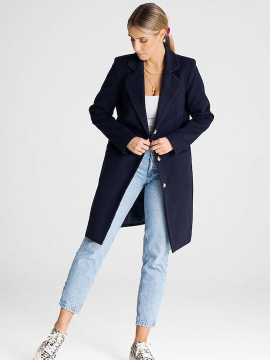 Figl Women's Coat Dark Blue, Navy