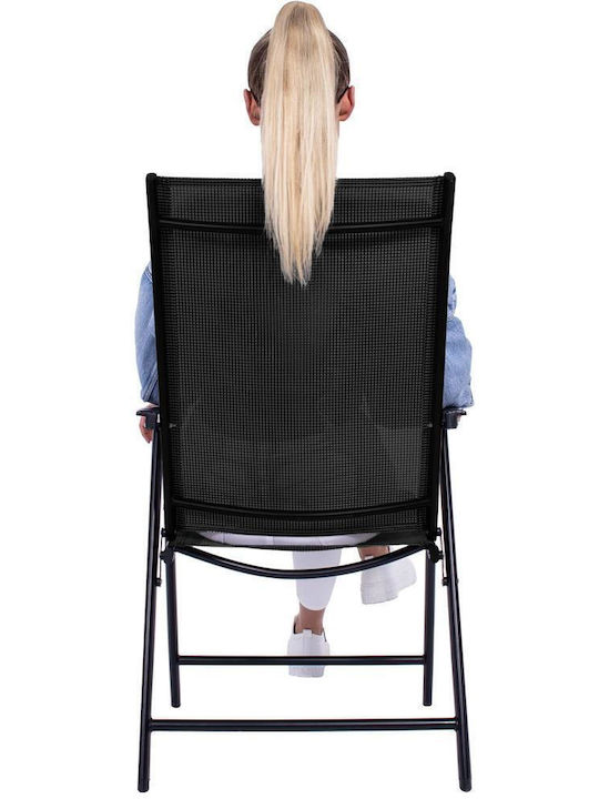 Outdoor-Stuhl Metallisch Schwarz 95x57x66εκ.