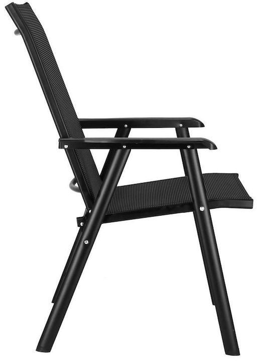 Outdoor-Stuhl Metallisch Schwarz 95x57x66εκ.