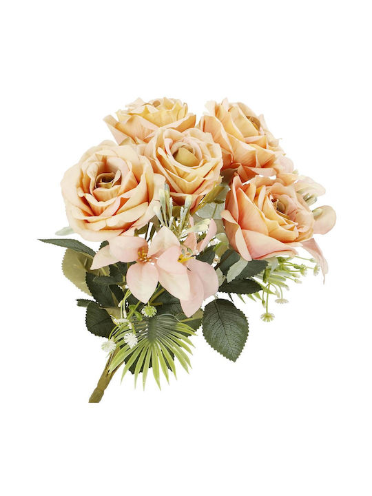 Buchet din Flori Artificiale Trandafir Pink 40cm
