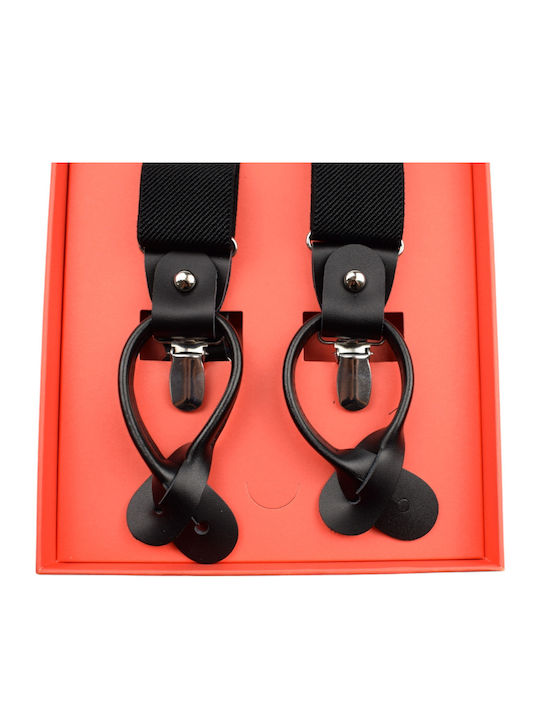 Giovani Rossi Suspenders Monochrome Black