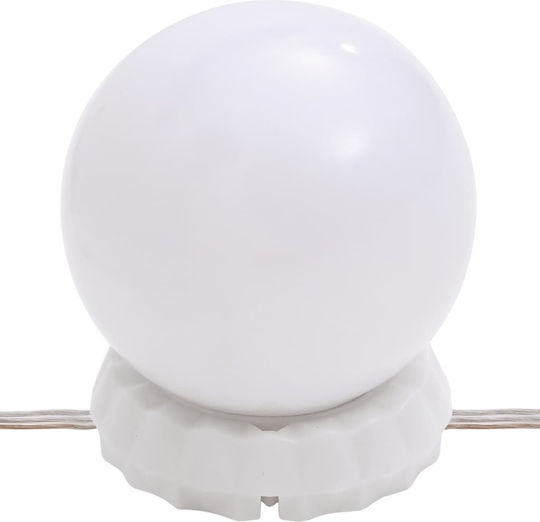 vidaXL Oglindă de Perete cu Maro Ramă din Lemn & Iluminare LED 76x55cm 1buc