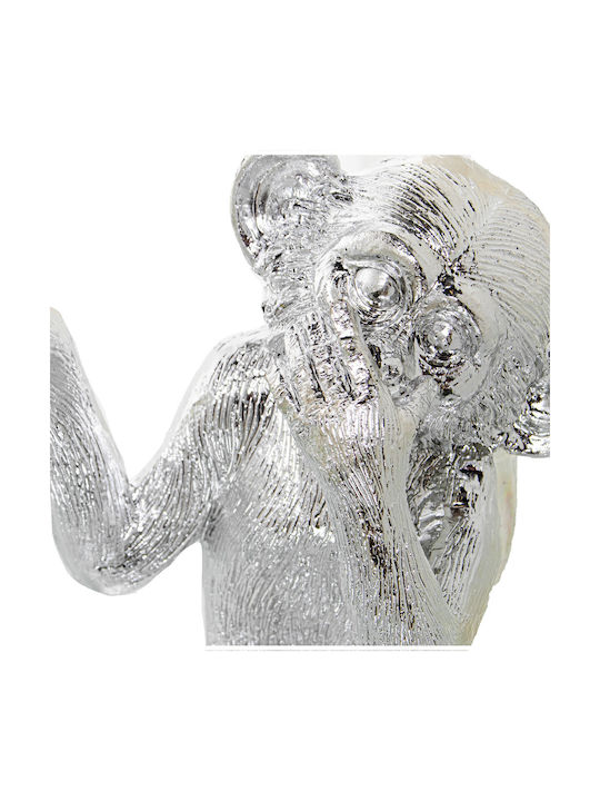 Decorative Figure Alexandra House Living Silver Acrylic Plastic Melamine Monkey 13 X 10 X 16 Cm