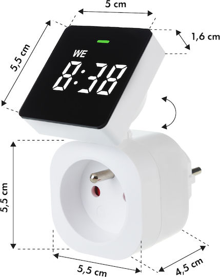 Digitale Zeitschaltuhr Timer 8 Programme 3680W Bildschirm Max Belastung 16A IP20 GreenBlue GB610 E