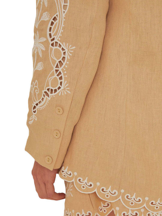 Farm Rio Women's Blazer Beige
