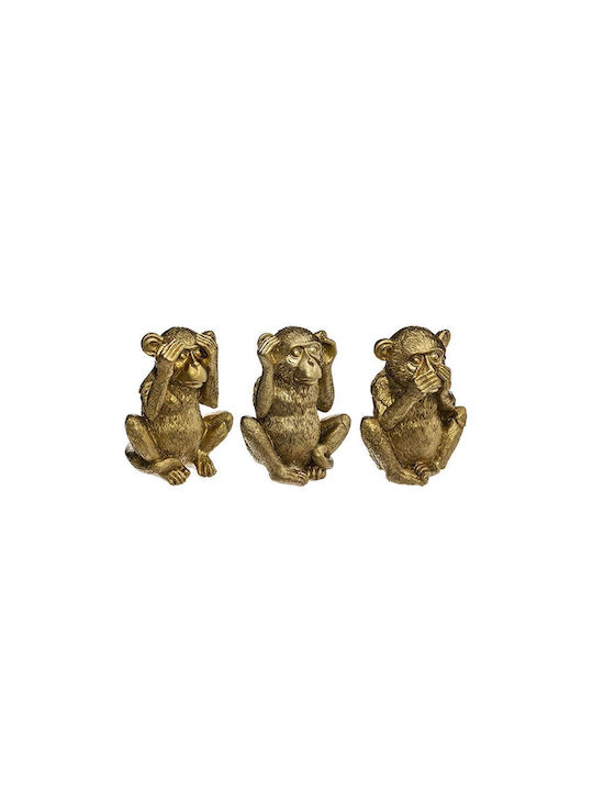 Atmosphera Комплект Декоративни Маймуни Widsom в Gold 17см 3бр
