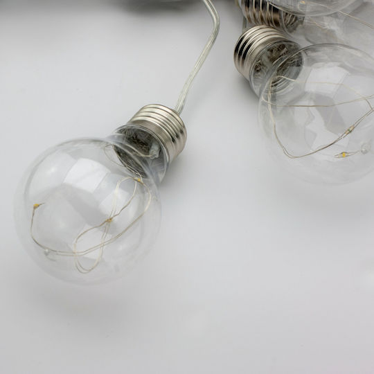 Lumină LED Șir Design Mozaic 20 Becuri 580cm Alimentare Solară Lumină Alb Cald