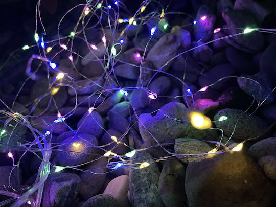 Linear Led String Lights 100 Leds 990cm Solar Powered Multicolor