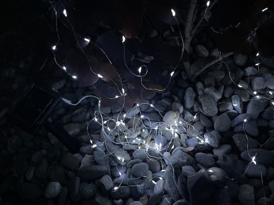 Linear Light Garland 100 Leds 990cm Solar Powered Cool White