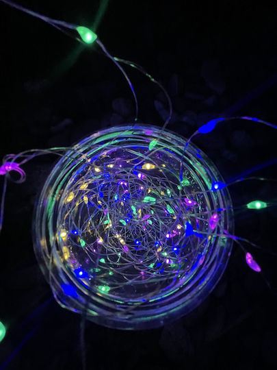 Linear Led String Lights 100 Leds 990cm Solar Powered Multicolor