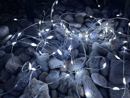 Linear Light Garland 100 Leds 990cm Solar Powered Cool White