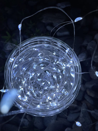 Linear Light Garland 100 Leds 990cm Solar Powered Cool White