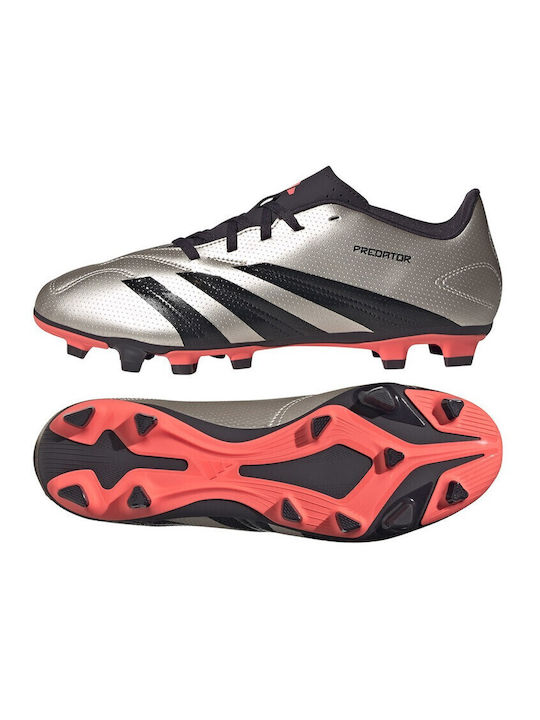 adidas Predator Club Football Shoes with Cleats Silver