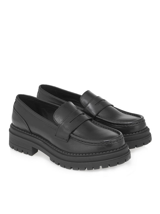 Kalista Leather Women's Loafers in Black Color