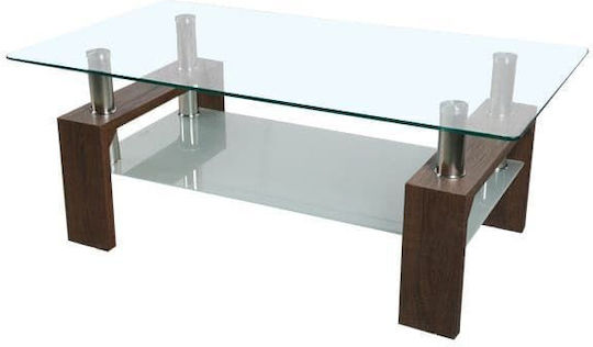 Mese De Cafea Rectangular Central Cameron Din Lemn Transparent L110xL60xÎ45cm EM950,3
