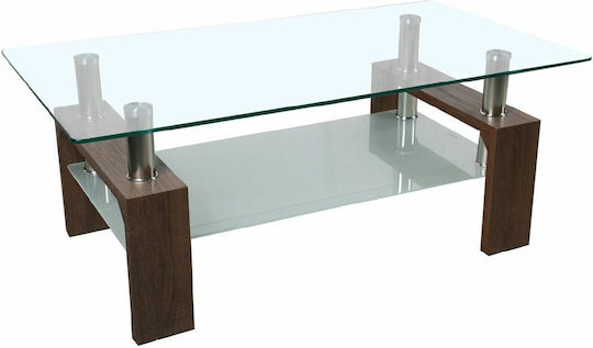 Mese De Cafea Rectangular Central Cameron Din Lemn Transparent L110xL60xÎ45cm EM950,3