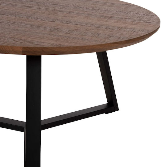 Round Central Coffee Table Rocket Wooden Black W80xL80xH42cm