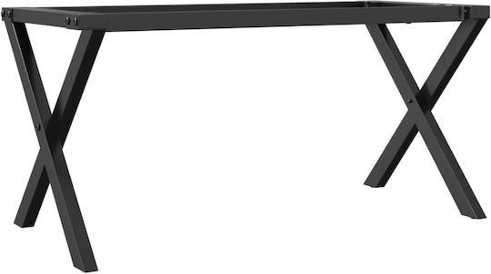vidaXL Βάση Τραπεζιού Μεταλλική Μαύρη 70x30x43cm 2τμχ
