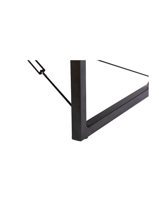 Masa De Cafea Centrală Rectangulară Wire Din Lemn Masiv Nuc Negru L120xL60xÎ40cm