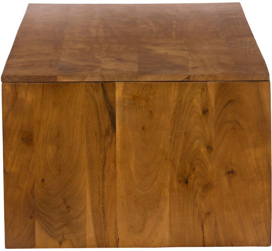 Rectangular Central Coffee Table Wire Made of Solid Walnut Wood Black M120xW60xH40cm