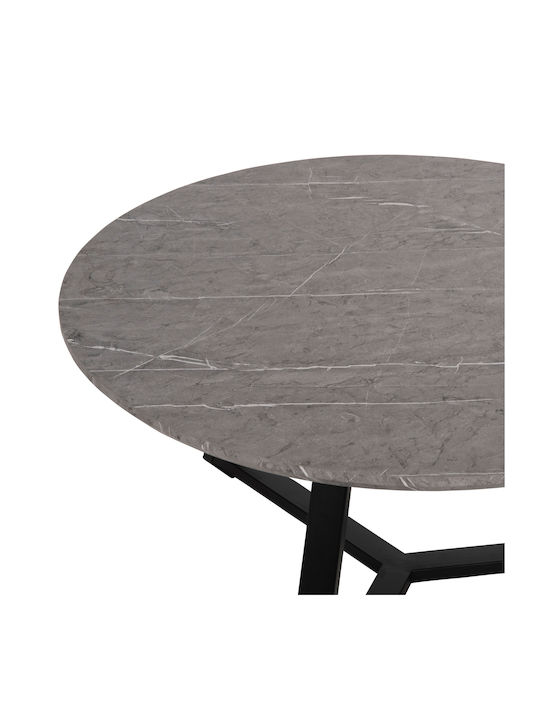 Round Central Coffee Table Grey Wooden Grey M80xL80xH42cm