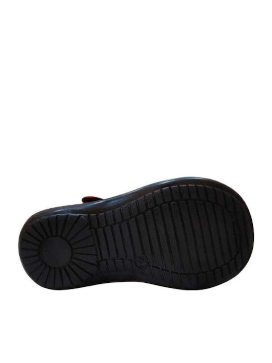 Balerini copii Anatomic cu închidere Hoop & Loop Piele lăcuită Roșii