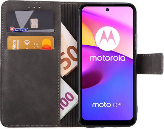Lime Essential Magnet Brieftasche Synthetisches Leder Gray (Moto E40)