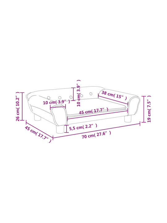 Sofa Schwarz 70x45x26cm 1Stück