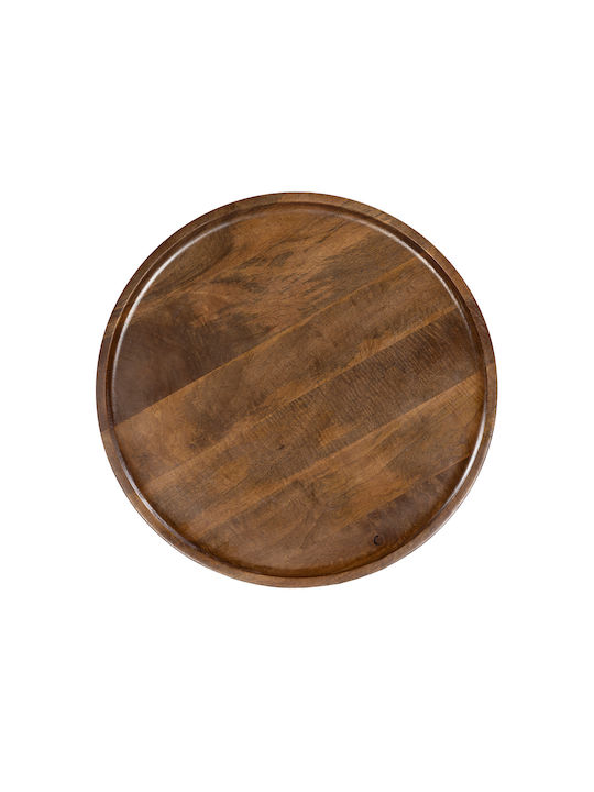 Round Central Coffee Table Pencil 87 Solid Wood Natural / Black M87xP87xH45cm