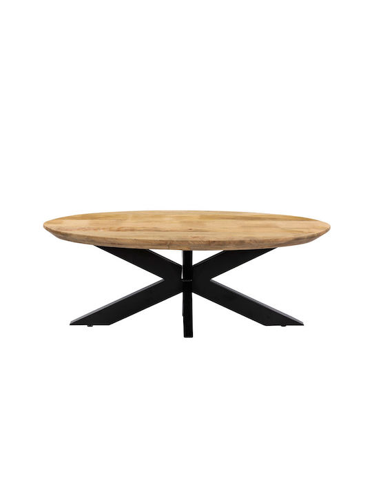 Liberta Ovales Zentral Kaffeetisch Skorpio Holz Nussbaum Schwarz M120xL60xH45cm