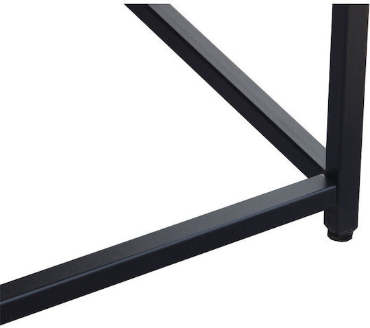 Square Central Combo Coffee Table Made of Solid Walnut Wood Brown Black W84xL80xH42cm
