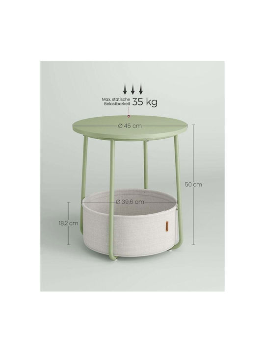 Round Green Metal Side Table 45x45x50cm