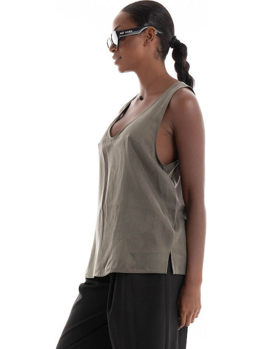 Women's Blouse Dark Olive Green