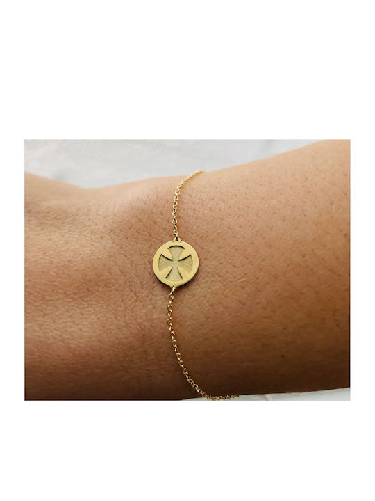 Syllogi CHRYSOS OIKOS Damen Armband mit Design Kreuz aus Gold 14K