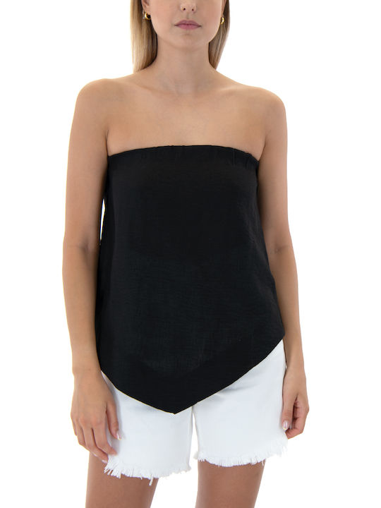 Baker's Dozen Women's Blouse Strapless Black