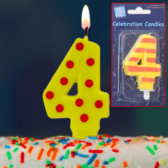 Geburtstagskerzen Nummer Polka Dot-Gestreift Aliprantis 1 Stk Nr. 6