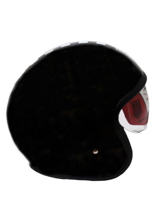 STR Retro Flag Black Motorradhelm Jet