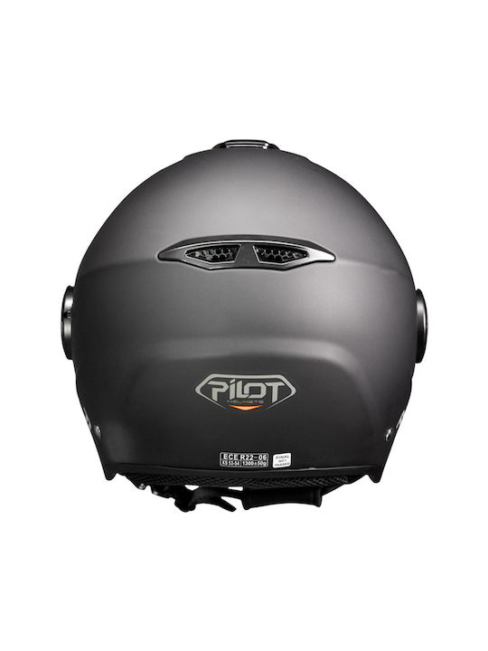 Pilot Fly SV Black Matt Κράνος Μηχανής Jet ECE 22.06 1300gr με Sunvisor